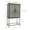 Mako Bar Cabinet Grey, Cabinets & Sideboard by Moe's Home, 38" width x 71" height x 18" depth thumbnail 12