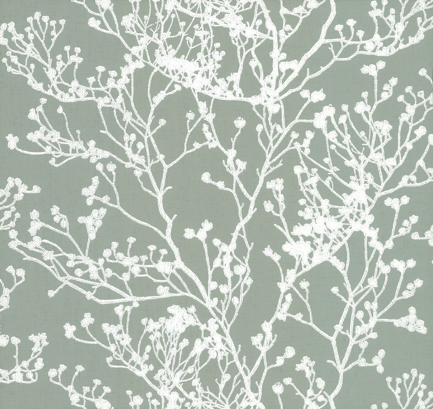 Budding Branch Silhouette Green Wallpaper large image 