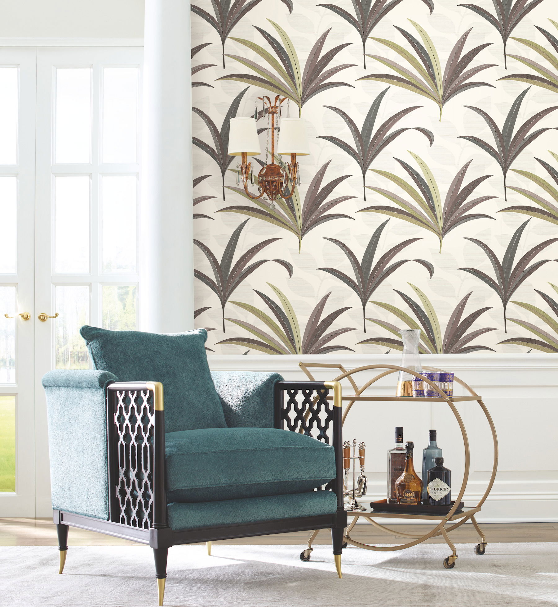El Morocco Palm Beige Wallpaper large image 