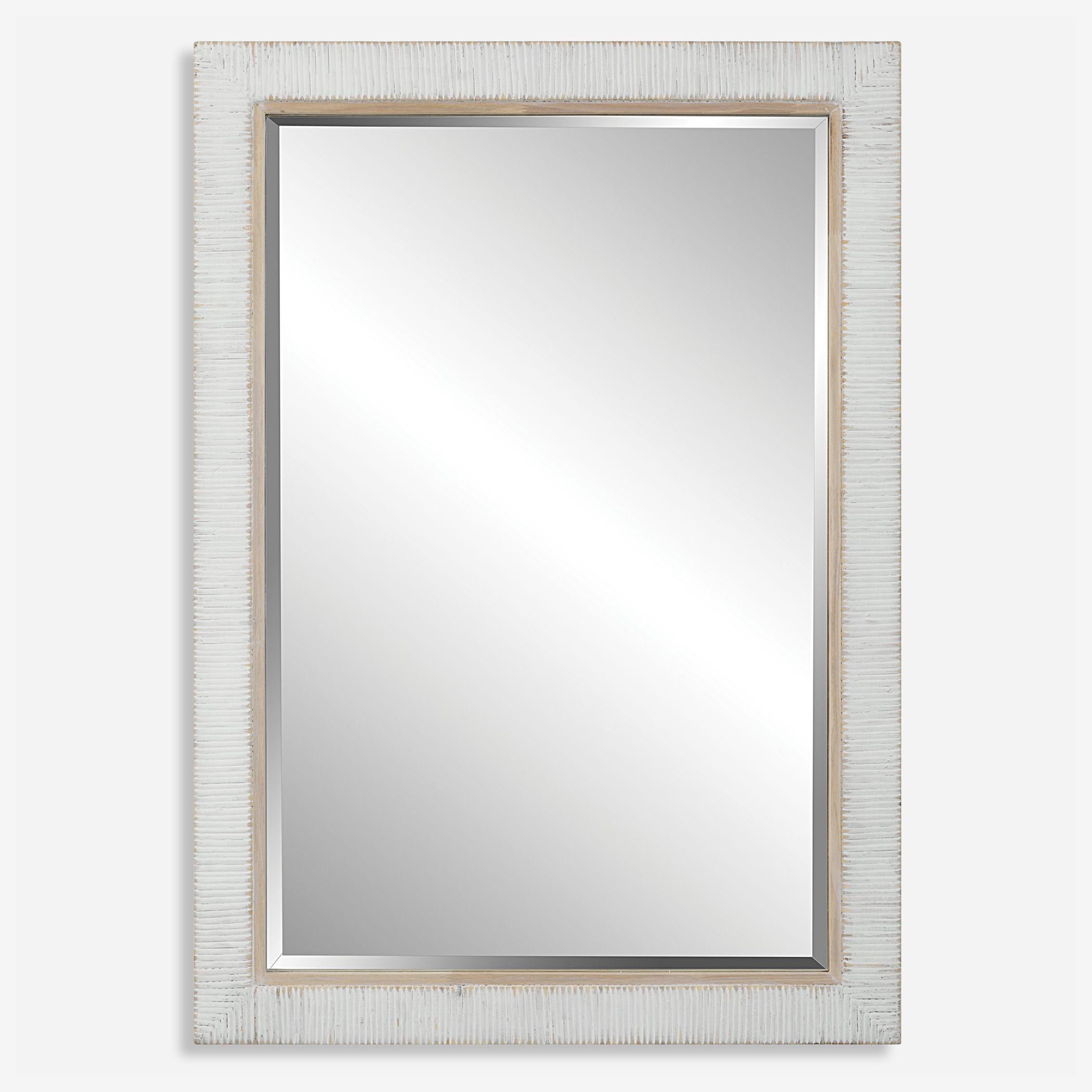 Cape Whitewashed Rattan Mirror large image 