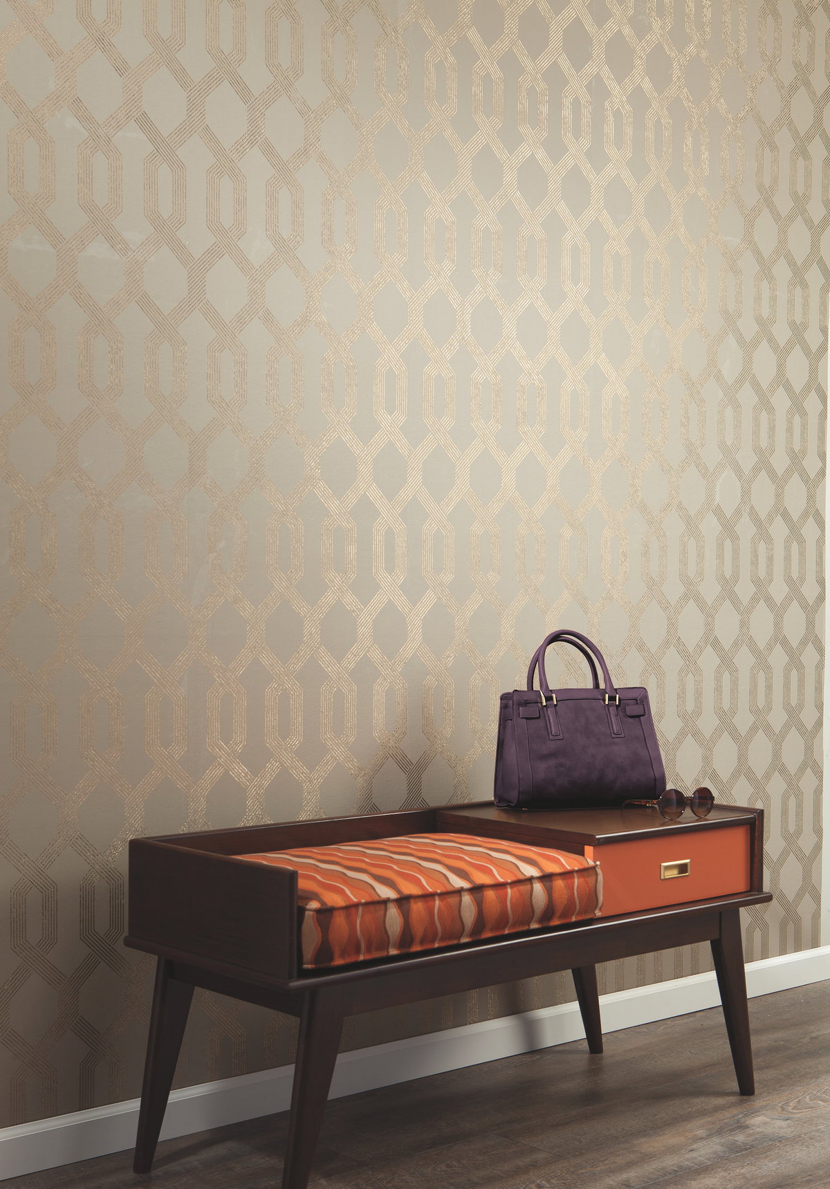 Viva Lounge Black Wallpaper, by York Wall, 33' length x 1'9" width x 0.02" depth View 2