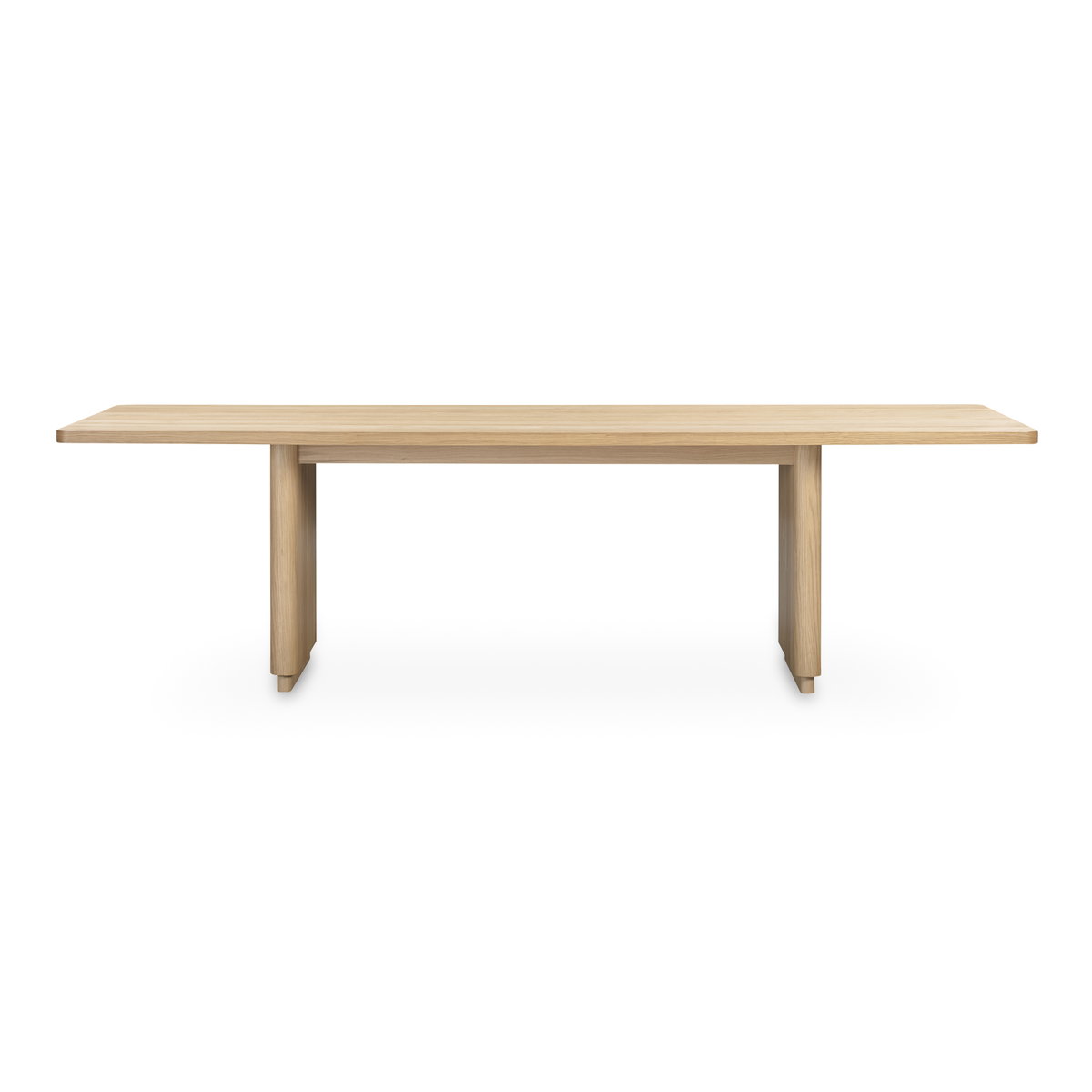 Round Off Large Dining Table Natural Oak, by Moe's Home, 104" width x 29" height x 39" depth View 1