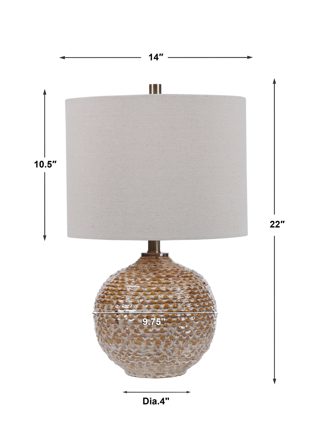 Lagos Rustic Table Lamp, by Uttermost, 1'2" width x 1'10" height x 1'2" depth View 3