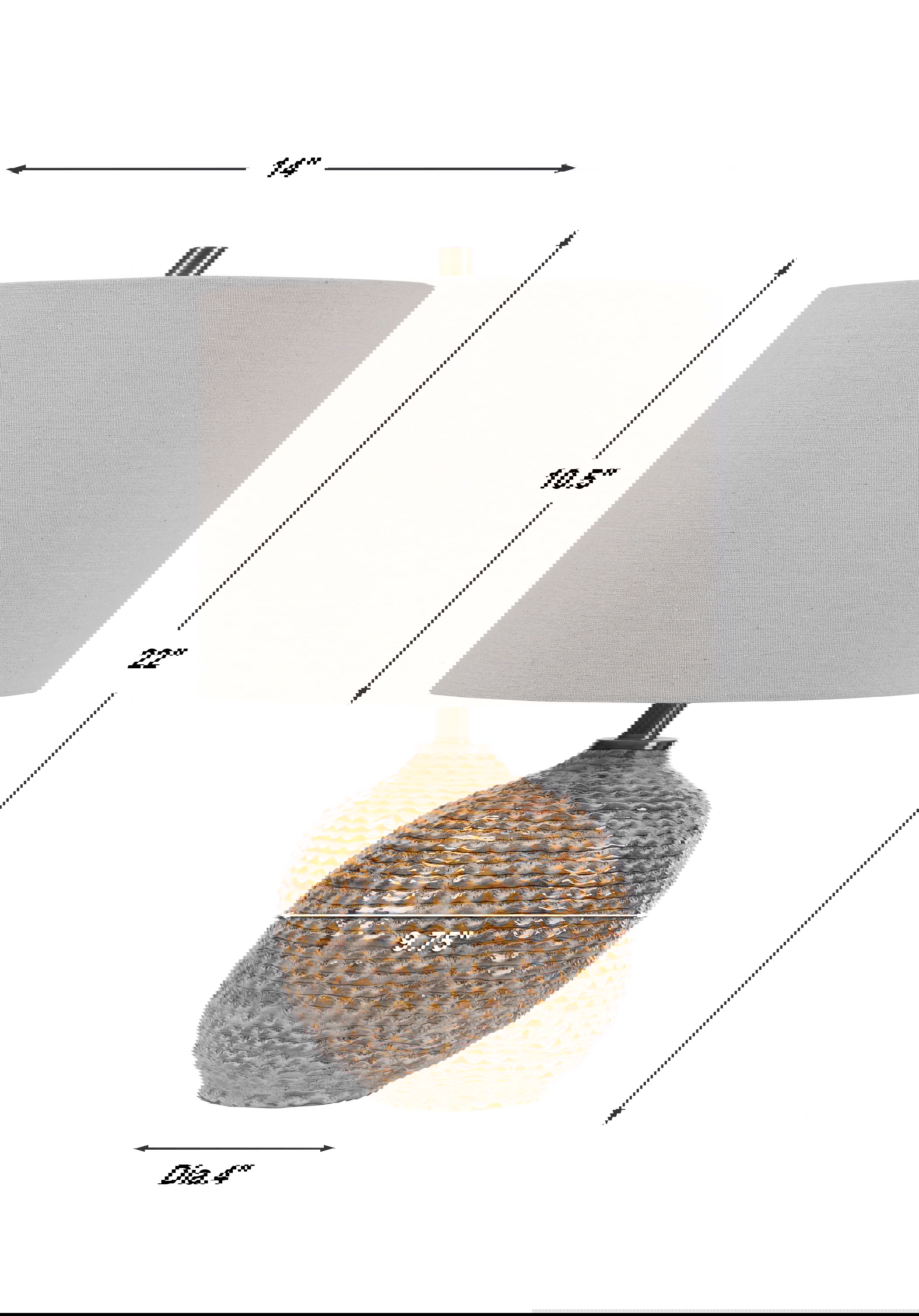 Lagos Rustic Table Lamp, by Uttermost, 14" width x 22" height x 14" depth View 3