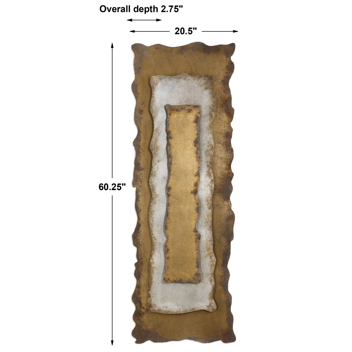 Jaymes Oxidized Panel, Sculptural Wall Art by Uttermost, 20.5" width x 60.25" height x 2.75" depth View 3