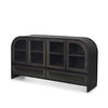 Gehry I 62.3x16.5 Black Metal Frame with Wood Accent 4 Cabinet Door Two Drawer Sideboard, Sideboards & Buffet by Mercana, 62.25" length x 16.5" width x 33.25" height thumbnail 1