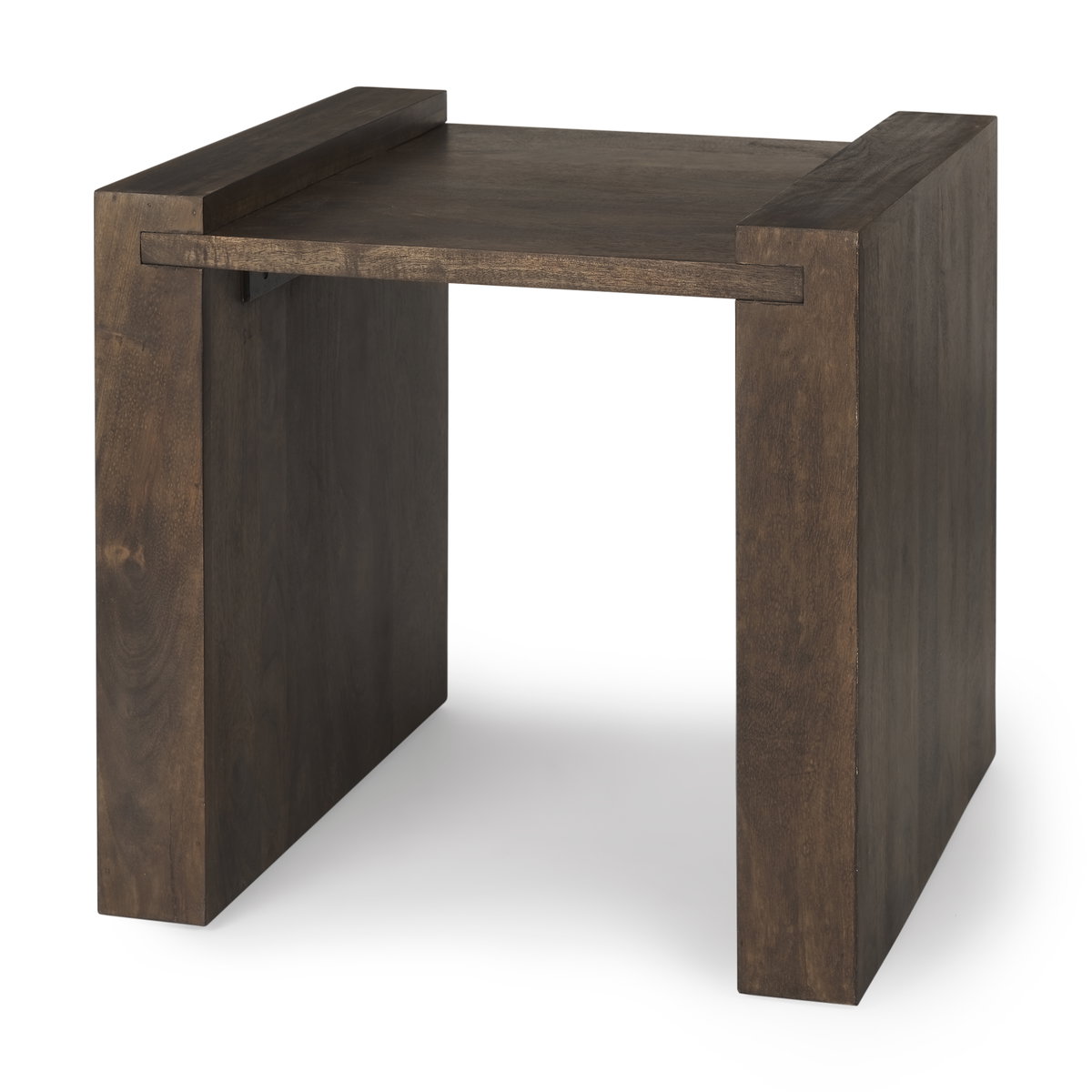 Athelia Dark Brown Wood Accent Table, Side & End Table by Mercana, 23" length x 22" width x 22.25" height View 1