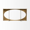 Reinhold IV 59L x 16W White Marble Top Gold Metal Base Console Table thumbnail 2