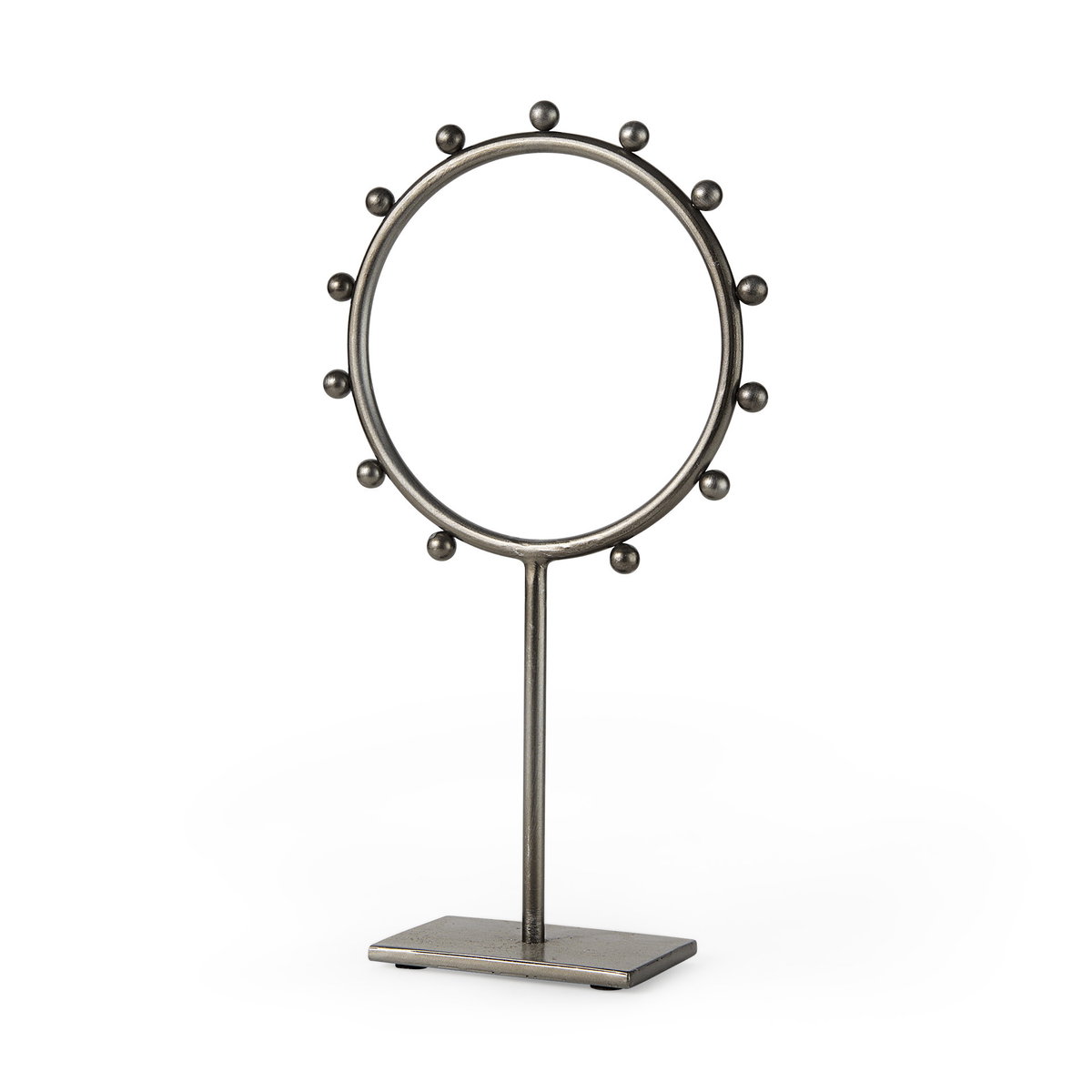 Elio  Large Studded Hoop Object, Decorative Object by Mercana, 8.27" length x 2.95" width x 14.96" height View 1