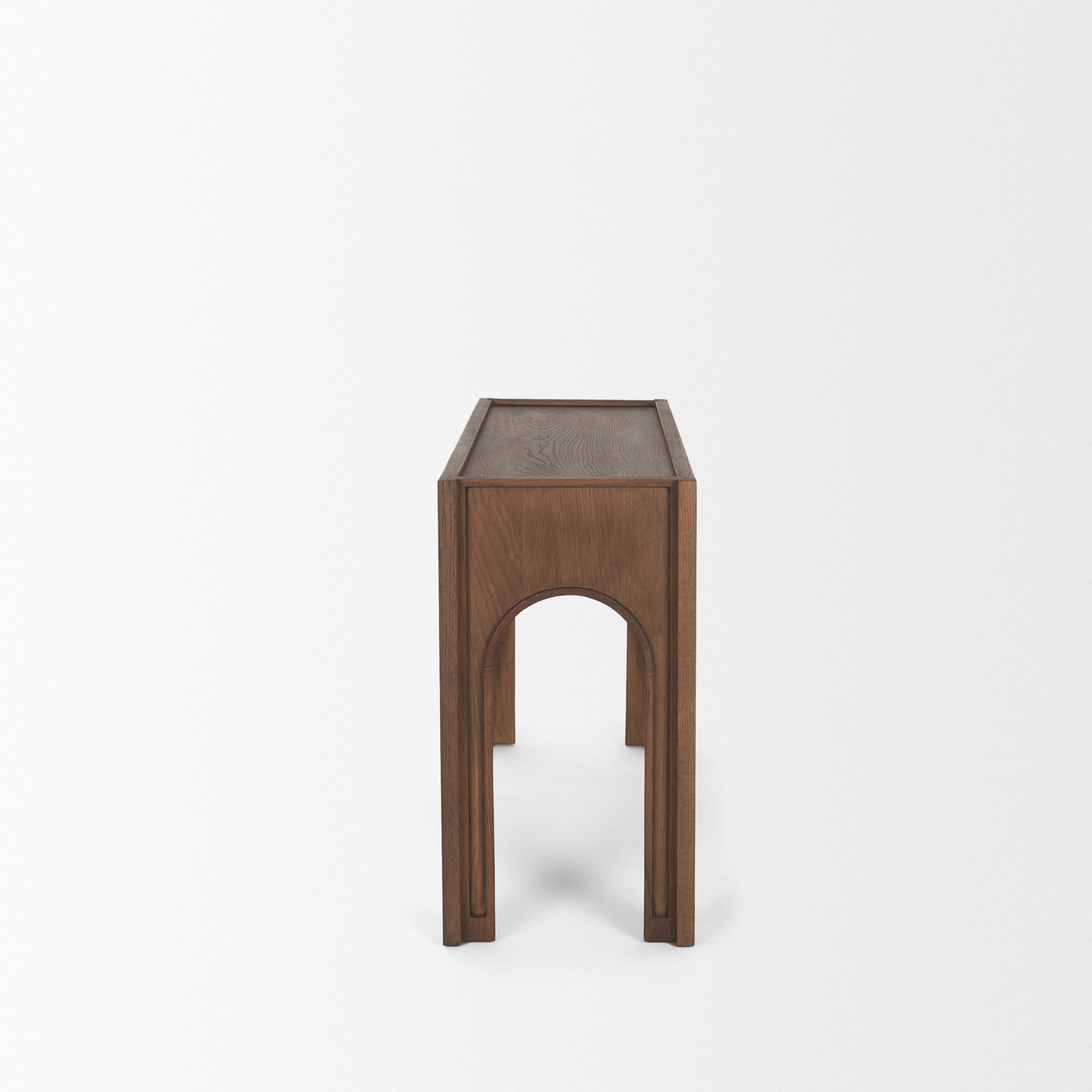 Laraya Dark Brown Wood Arched Console Table large image 