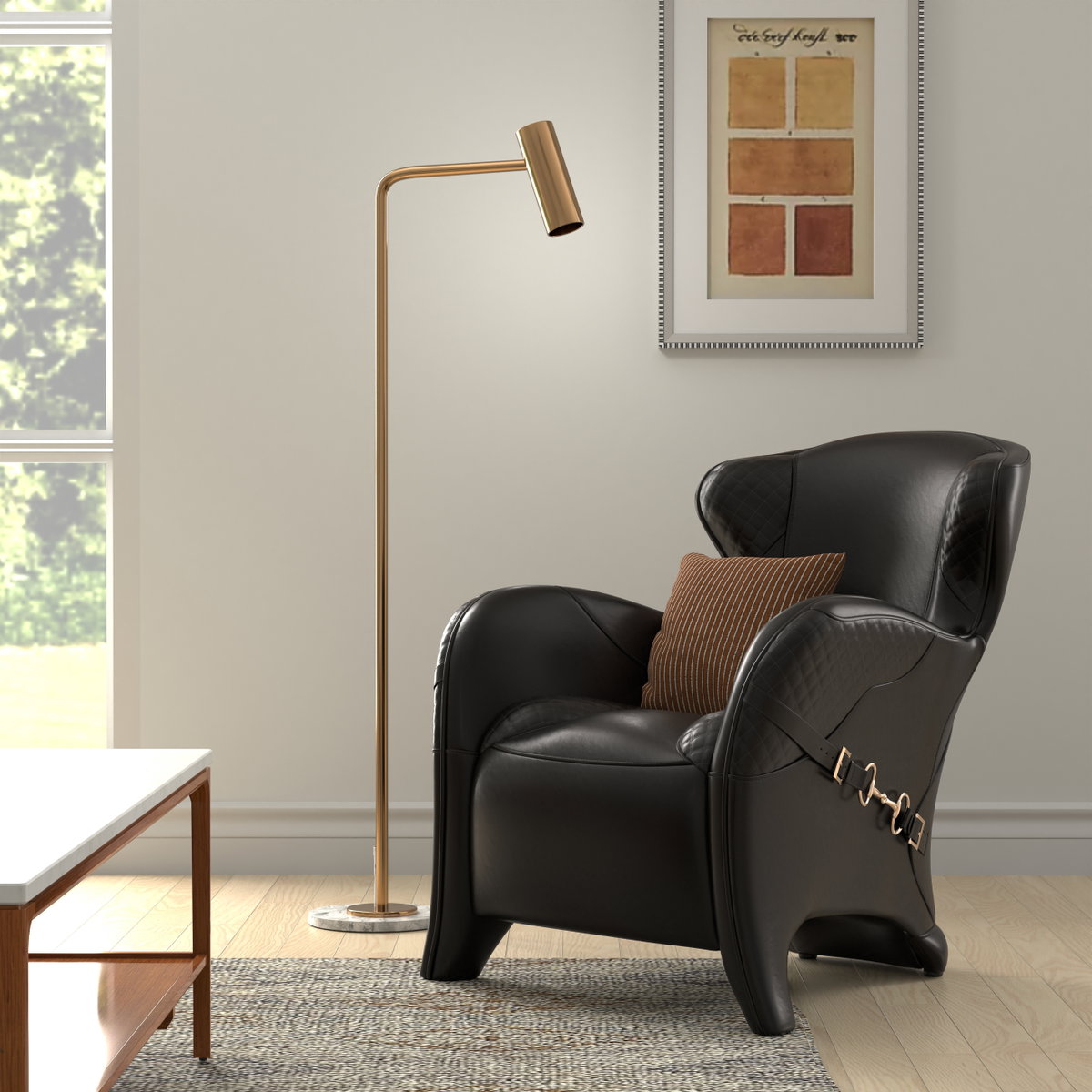 Hera Arm Chair  Onyx Black, by Sarreid, 2'10" length x 2'7" width x 2'10" height View 14