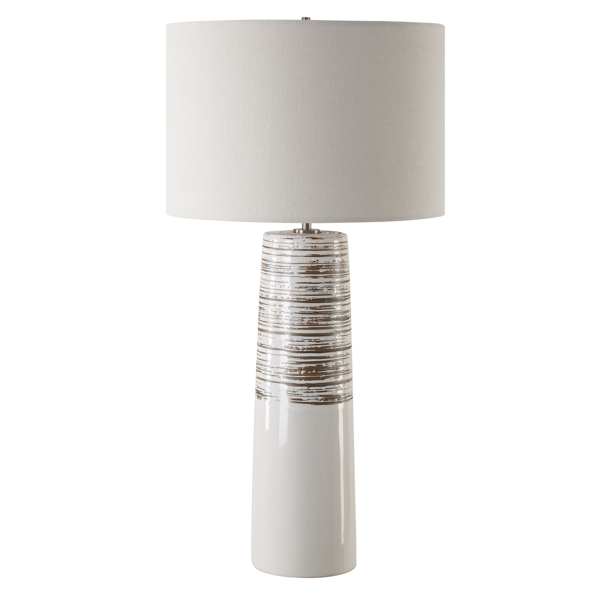 Haven White Glaze Table Lamp large image 