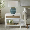 Coast White Rattan Side Table, Side & End Table by Uttermost, 25.75" width x 23" height x 18.75" depth thumbnail 2