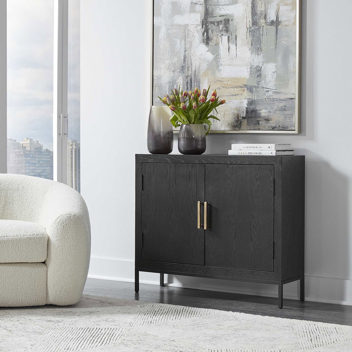 Front Range Dark Oak 2 Door Cabinet, Cabinets & Chest by Uttermost, 40.25" width x 34" height x 13" depth View 2