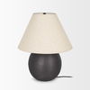 Sadiyah Black Brushed Metal with Beige Shade Table Lamp thumbnail 1