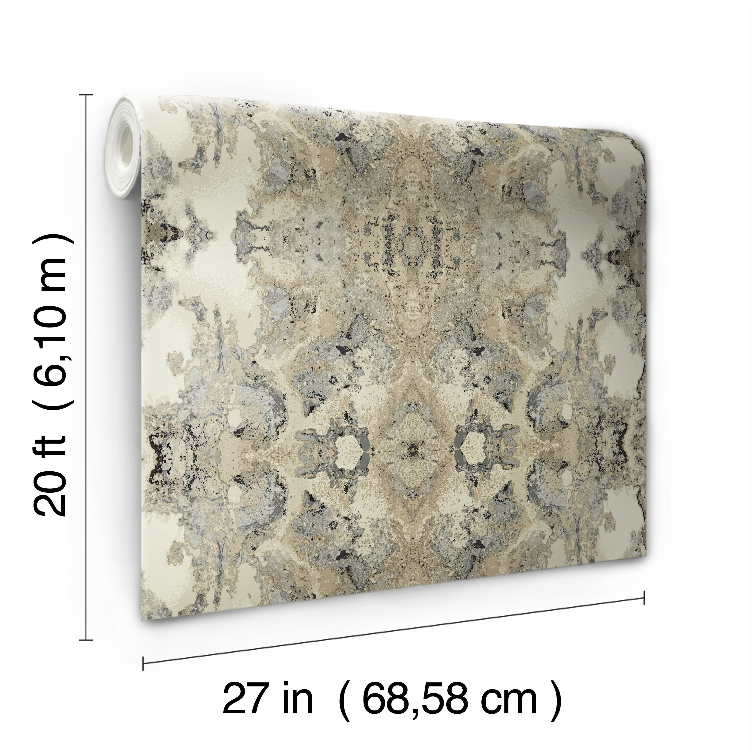 Inner Beauty Ivory Peel & Stick Wallpaper large image 