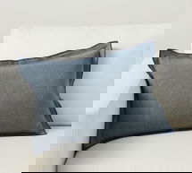 Online Designer Bedroom Galen Linen Lumbar & Down Feather Insert Bundle, 14" x 20", Steel Blue