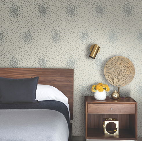 Petite Leaves Beige & Silver Wallpaper