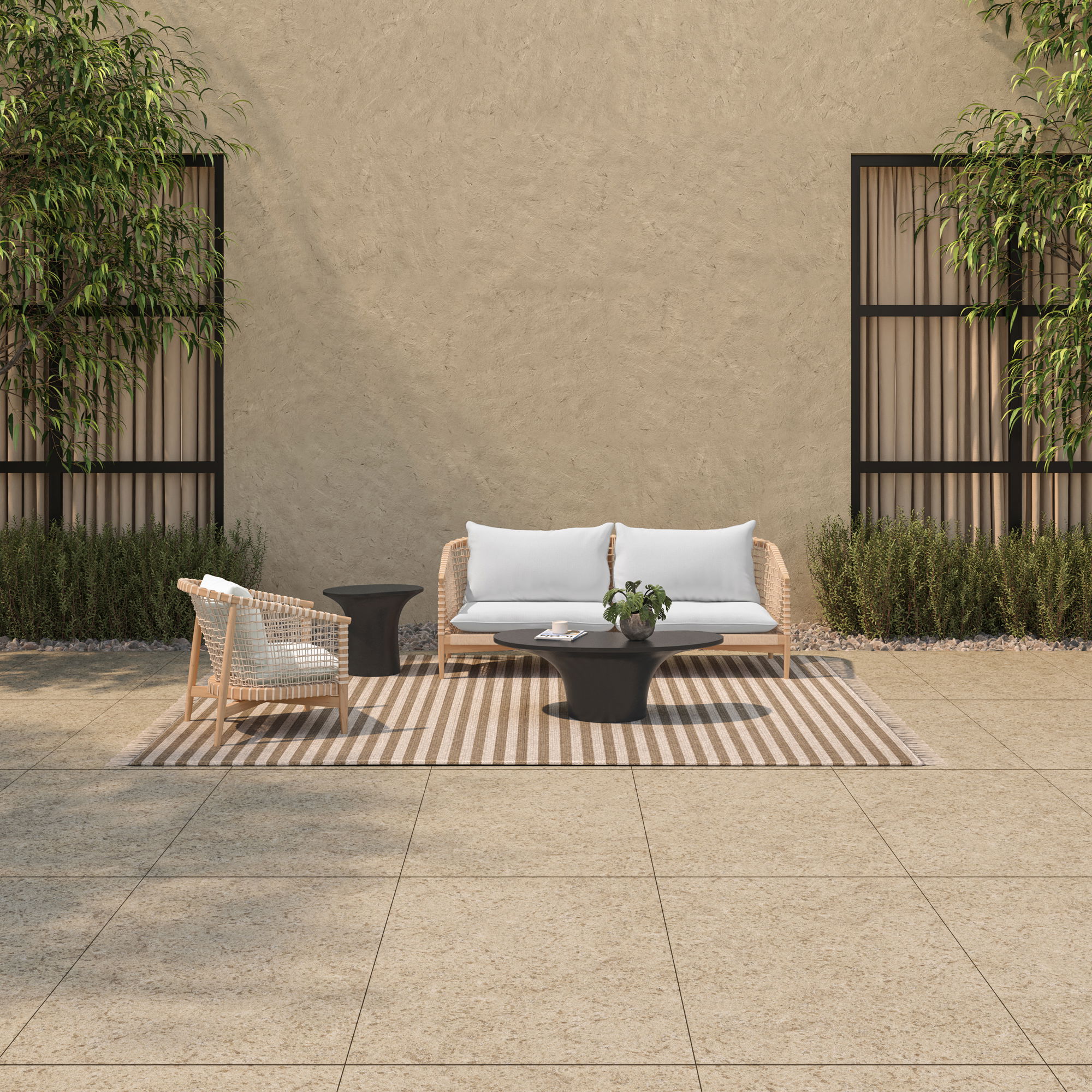 Yumi Outdoor Coffee Table Black large image 