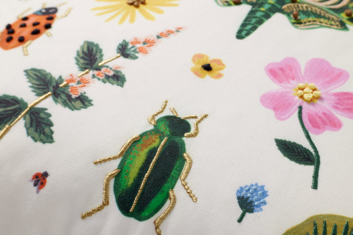 Rifle Paper Co. x Loloi Curio Pillow, Decorative Pillow, 22" length x 22" width View 5