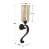 Joselyn Bronze Candle Wall Sconce, by Uttermost, 7" width x 30" height x 8.5" depth thumbnail 3