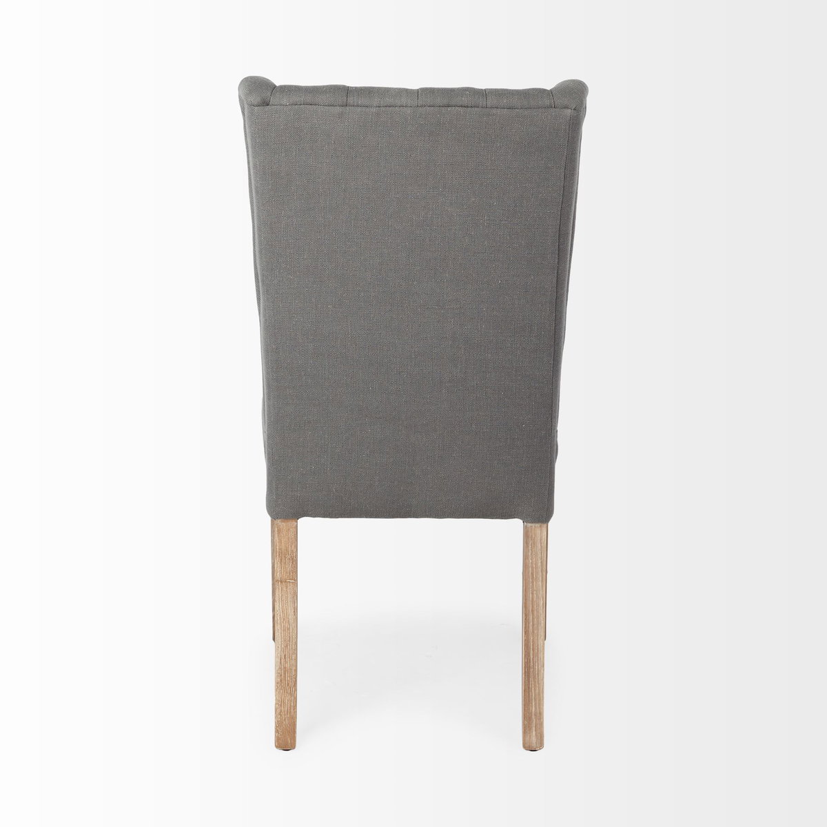 Mackenzie High-Back Dining Side Chair | Gray Plush Linen with Ash Wood, Dining Chair by Mercana, 20.25" length x 24" width x 40.5" height View 5