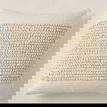Online Designer Combined Living/Dining Soft Corded Banded Pillow Cover, 20"x20", Natural Canvas
