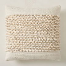 Online Designer Living Room Soft Corded Banded Pillow Cover, 20"x20", Natural Canvas