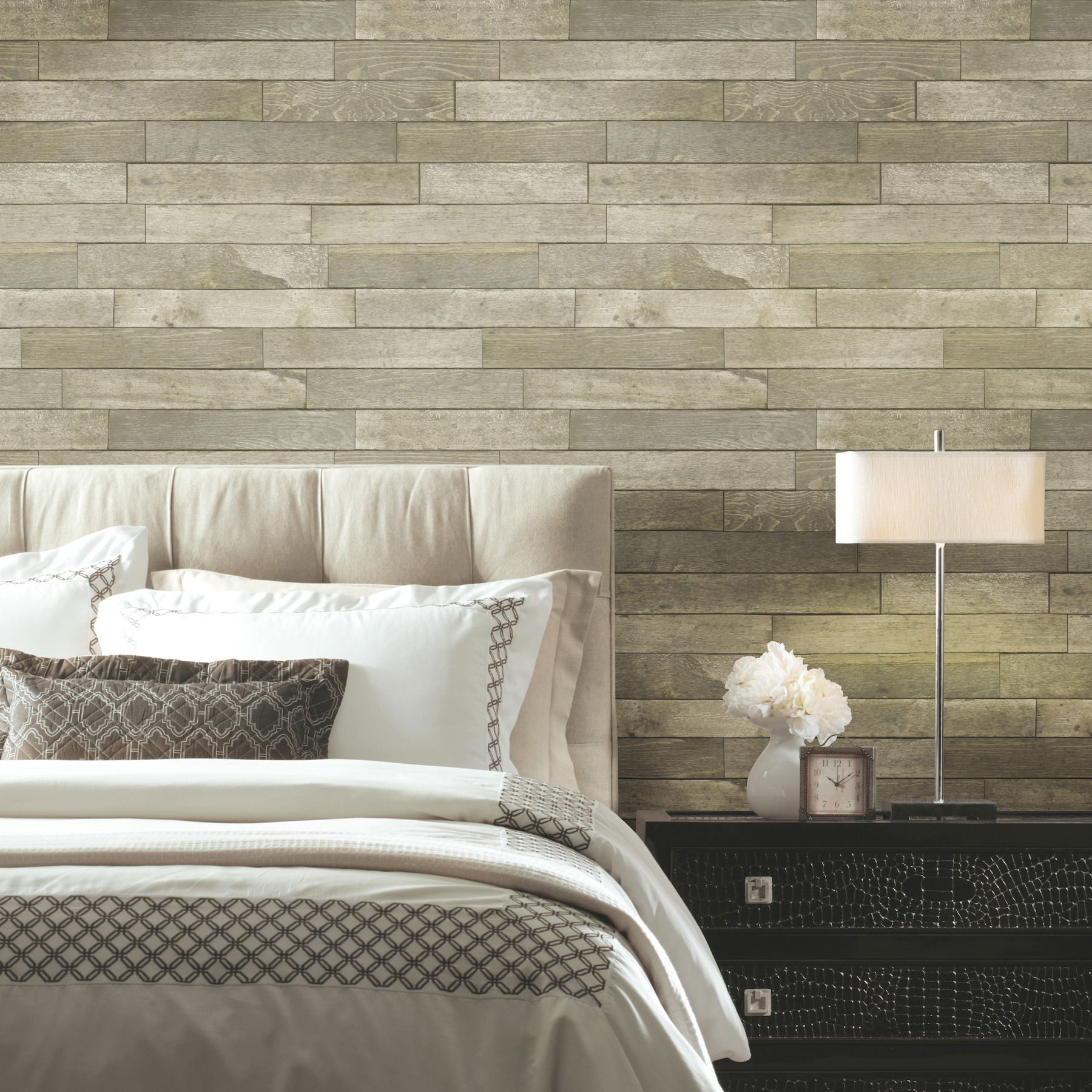 Warehouse Planks Brown Peel & Stick Wallpaper large image 