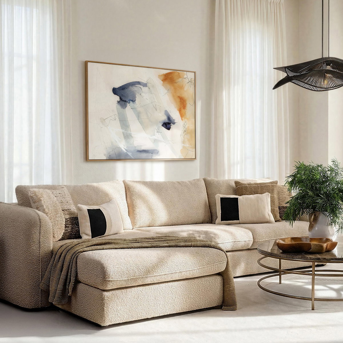 Torrey Chaise Sectional Sand, Sectional Sofa by Dovetail, 130.7" width x 36" height x 70" depth View 2