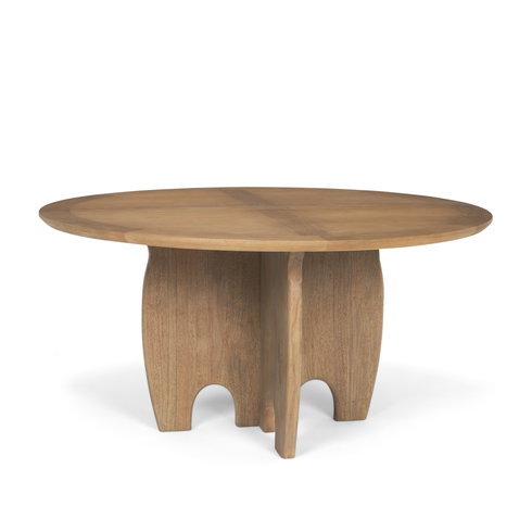Sonomi 59" Round Dining Table | Med Brown Wood | Seats 6