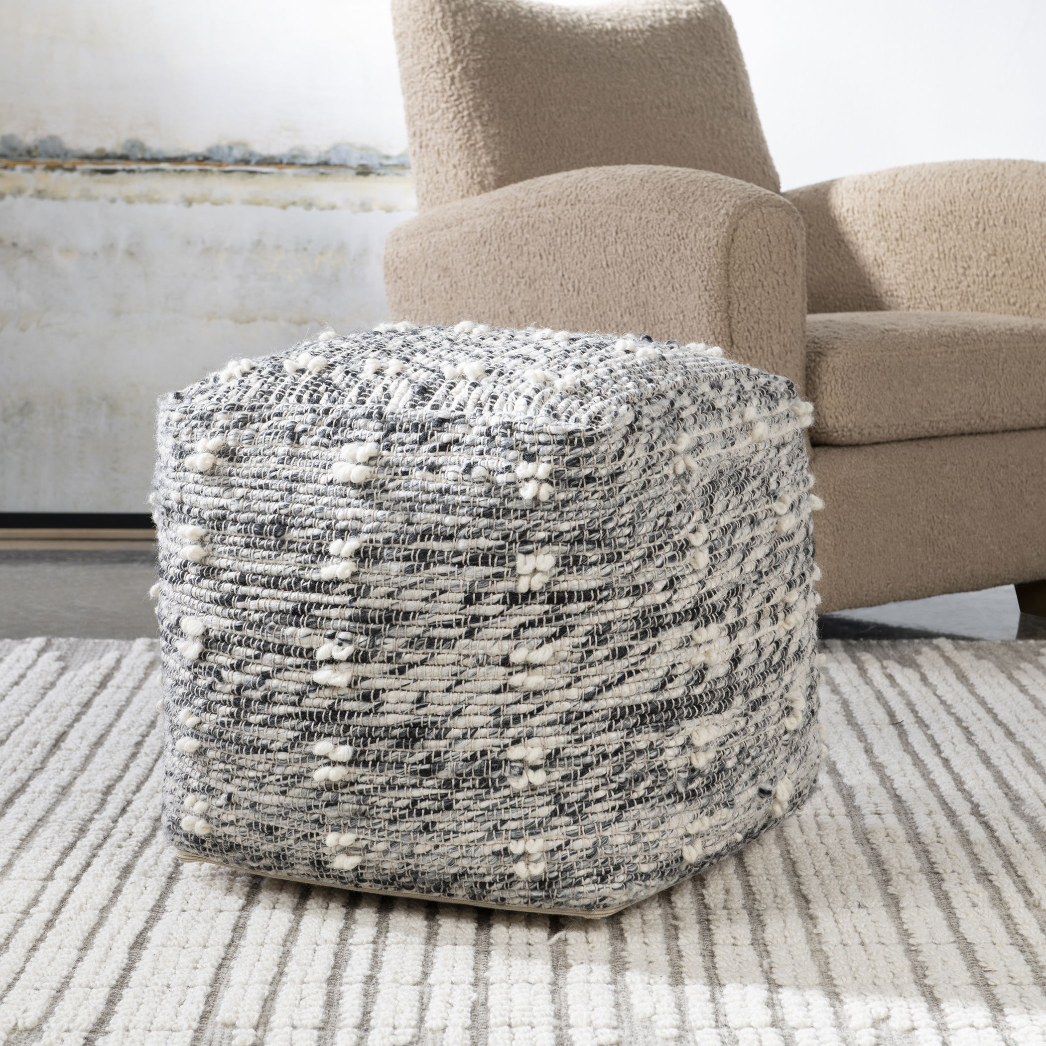 Narol Gray Pouf large image 