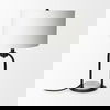 Sarah  Arched Black Metal with Marble Cube and White Shade Table Lamp thumbnail 4
