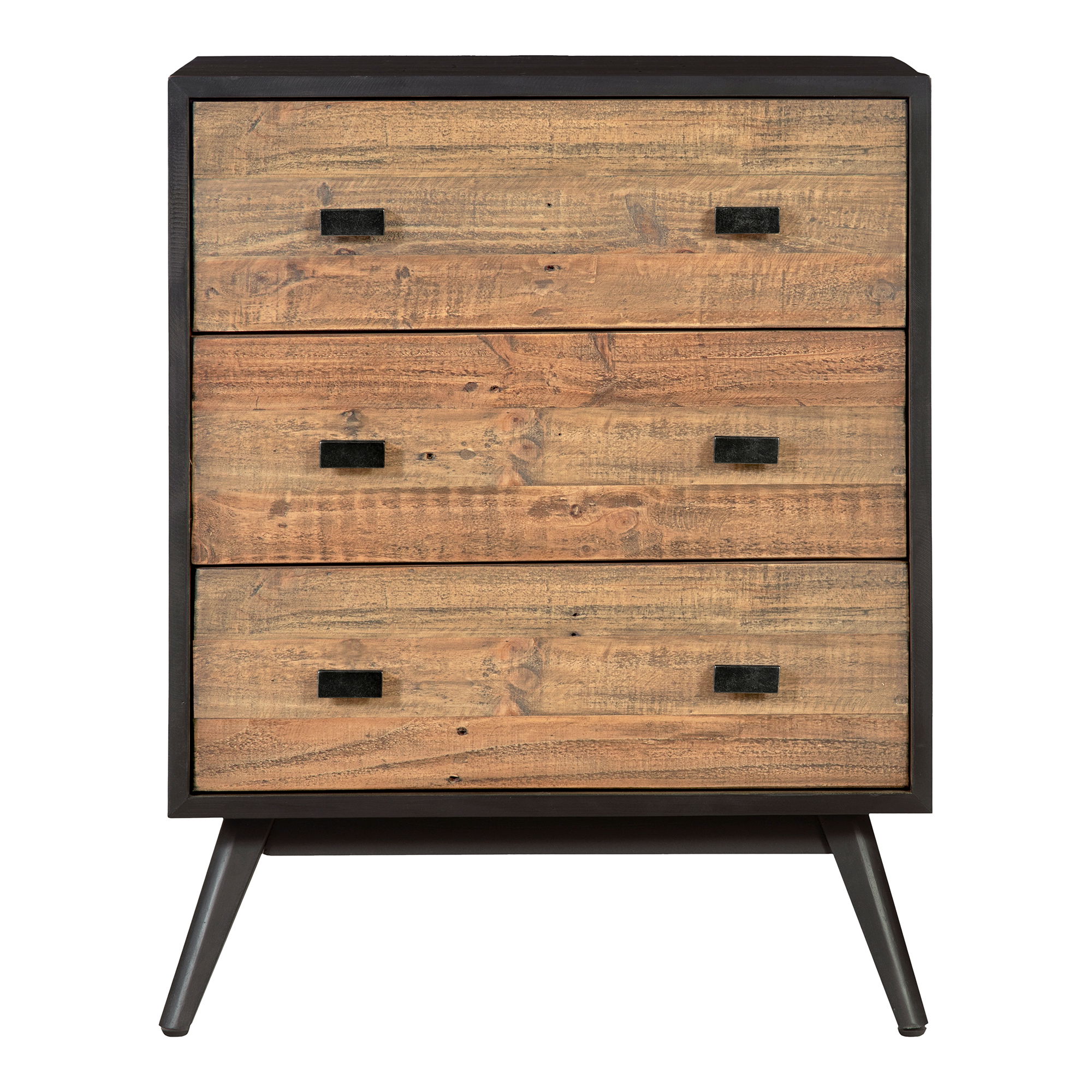 Nova 3 Drawer Nightstand Black large image 