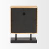 Renaya Light Brown Wood with Matte Black Metal Base Table Clock thumbnail 3