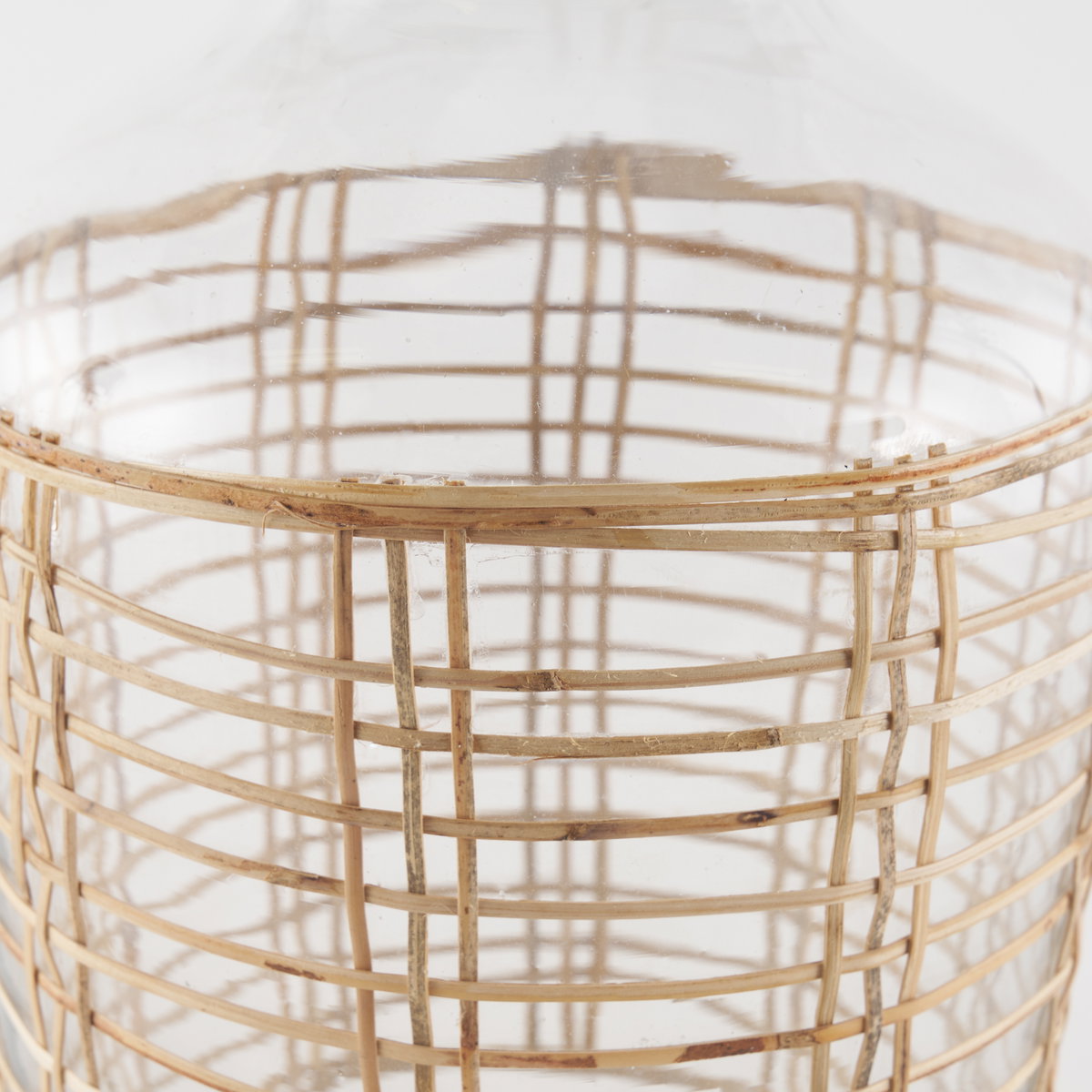 Troian Medium Rattan Wrapped Glass Bottle, Decorative Object by Mercana, 7.5" length x 7.5" width x 14.5" height View 5