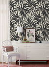 Bali Leaves Off White & Dark Grey Wallpaper thumbnail 2