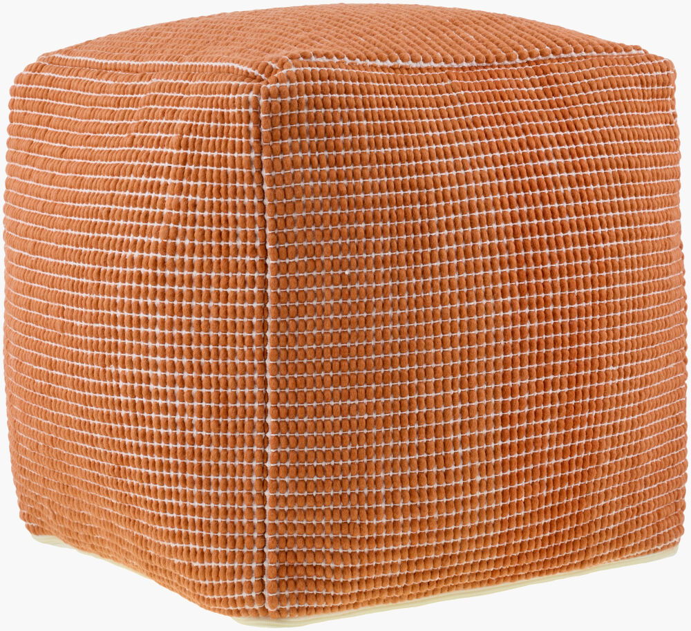 Chunky Grid Pouf, Ottoman by Surya, 18" width x 18" height
