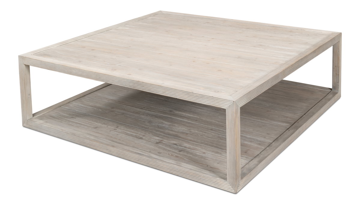 Camden Bungalow Cocktail Table, by Sarreid, 5' length x 5' width x 1'6" height View 10