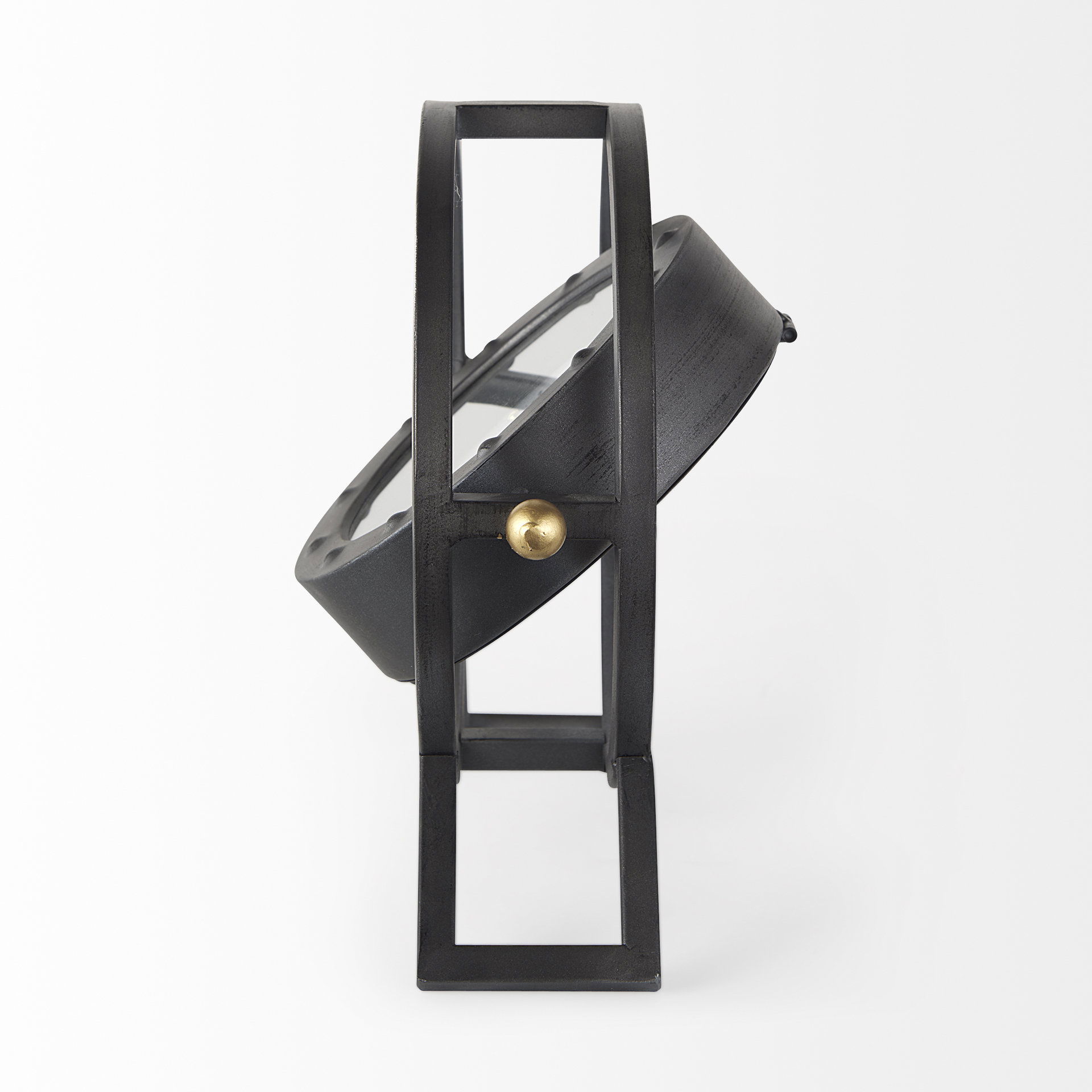 Gaston Gray Metal Circular Table Clock large image 