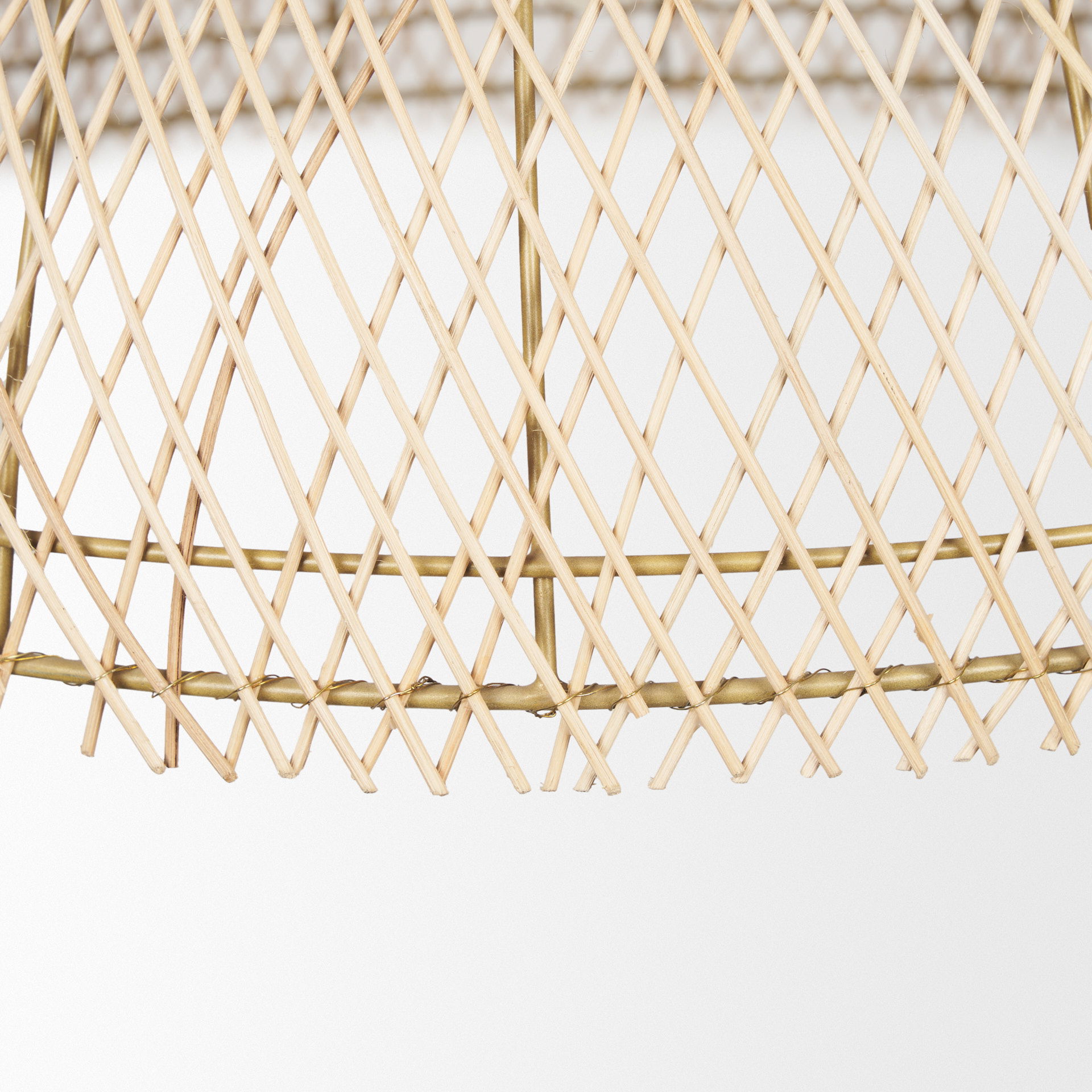 Thad 1-Light Natural Woven Rattan Dome Pendant, by Mercana, 24.5" length x 24.5" width x 14.5" height View 9