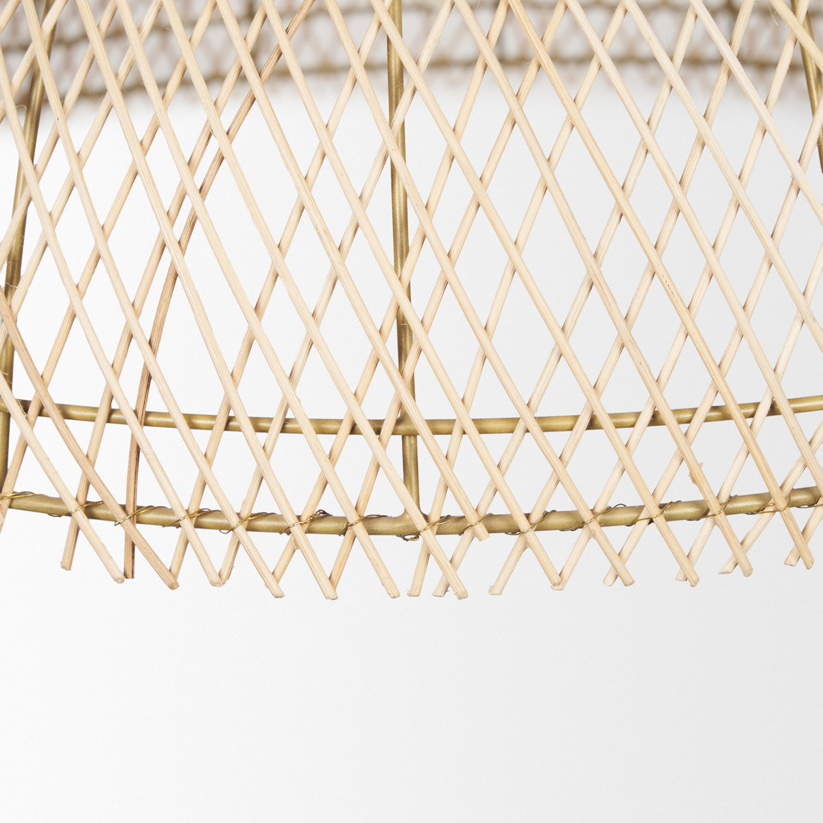 Thad 1-Light Natural Woven Rattan Dome Pendant, by Mercana, 24.5" length x 24.5" width x 14.5" height View 9