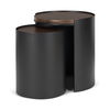 Varden Matte Black Metal with Dark Brown Wood Top Nesting Accent Tables thumbnail 0