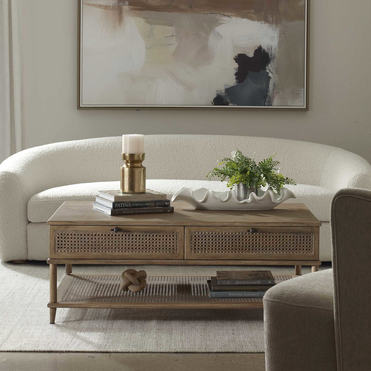 Coast Mid-Century Coffee Table, Furniture by Uttermost, 48" width x 18" height x 30" depth View 2