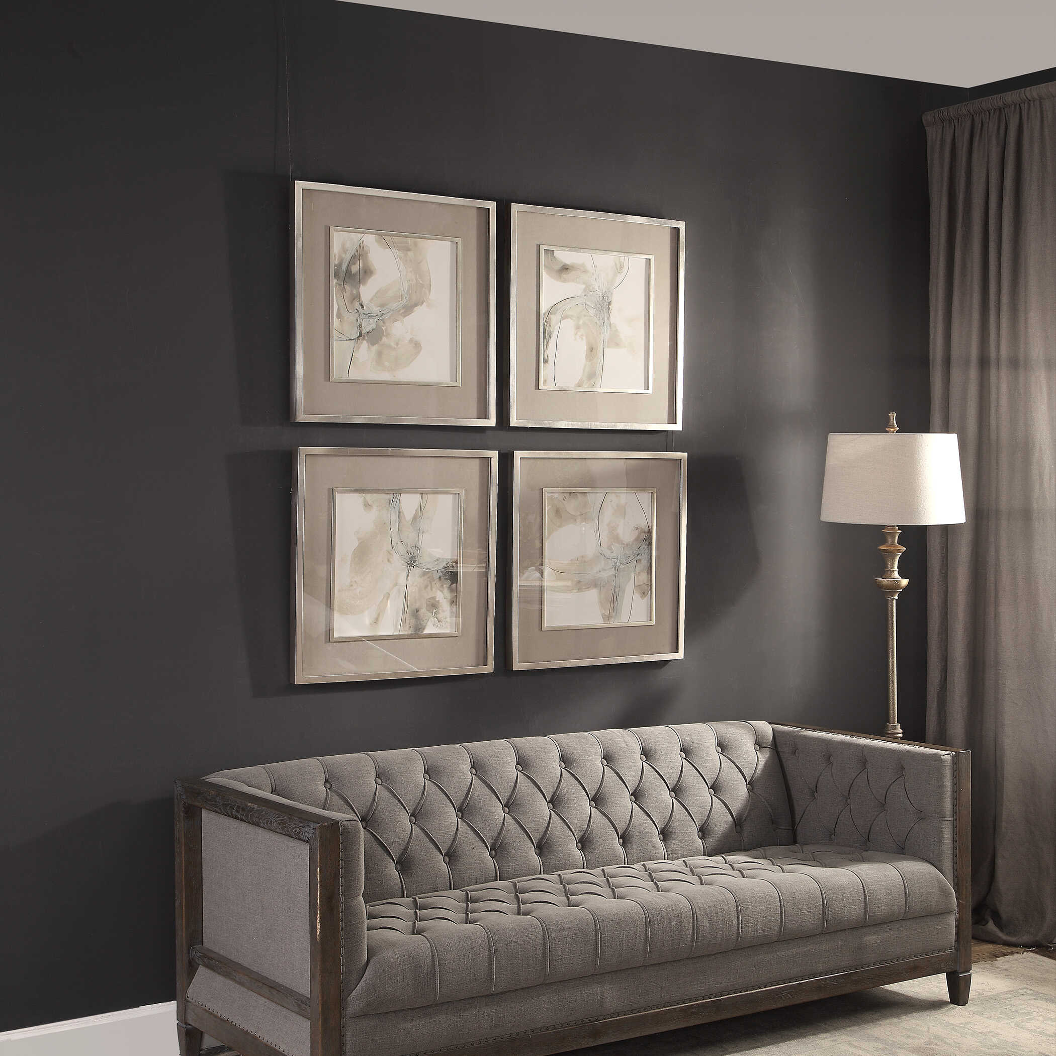 Divination Abstract Art Set/4, Painting by Uttermost, 25.12" width x 25.12" height x 1.5" depth View 5