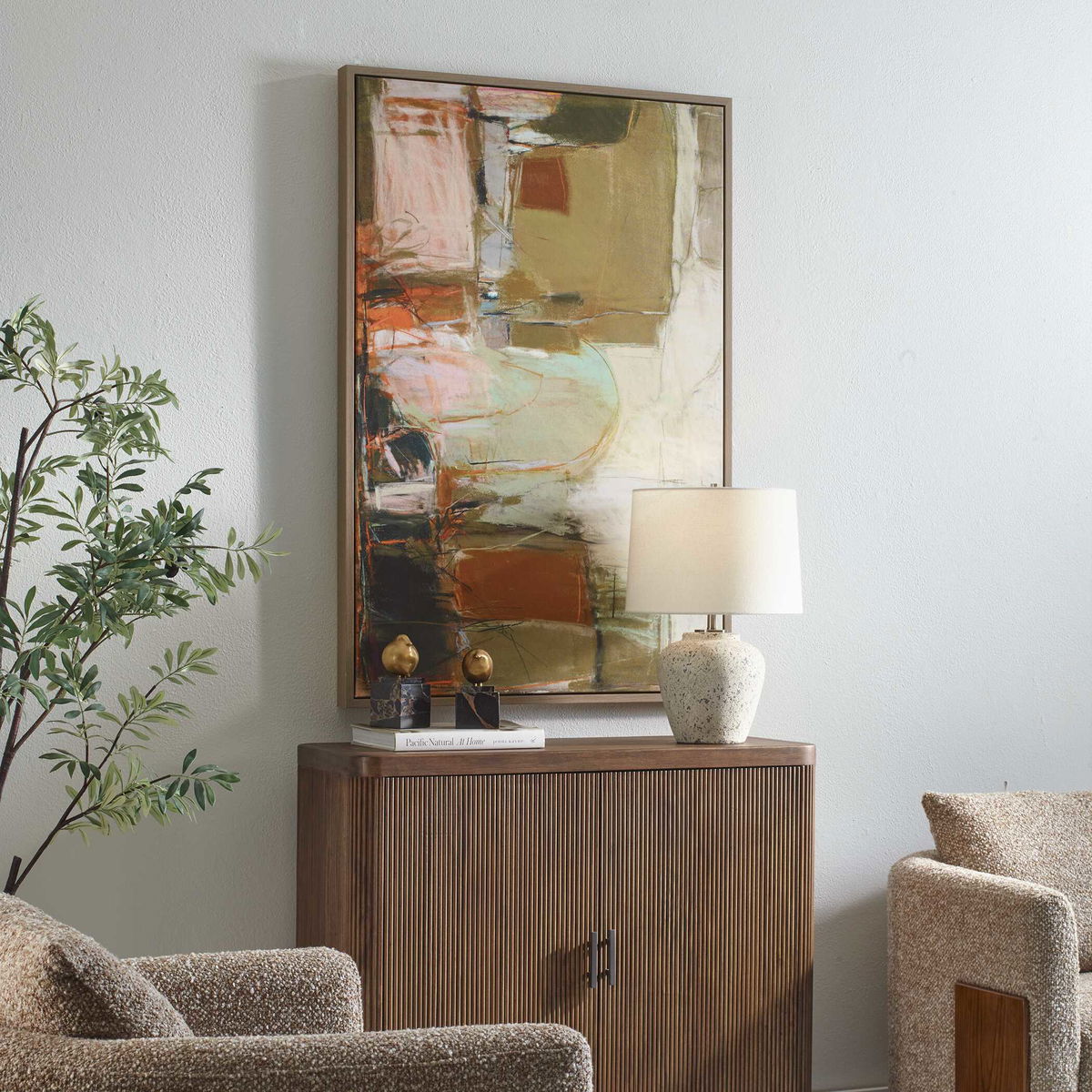 Palace Walls Framed Abstract Art, by Uttermost, 46.5" width x 31.5" height x 2" depth View 3