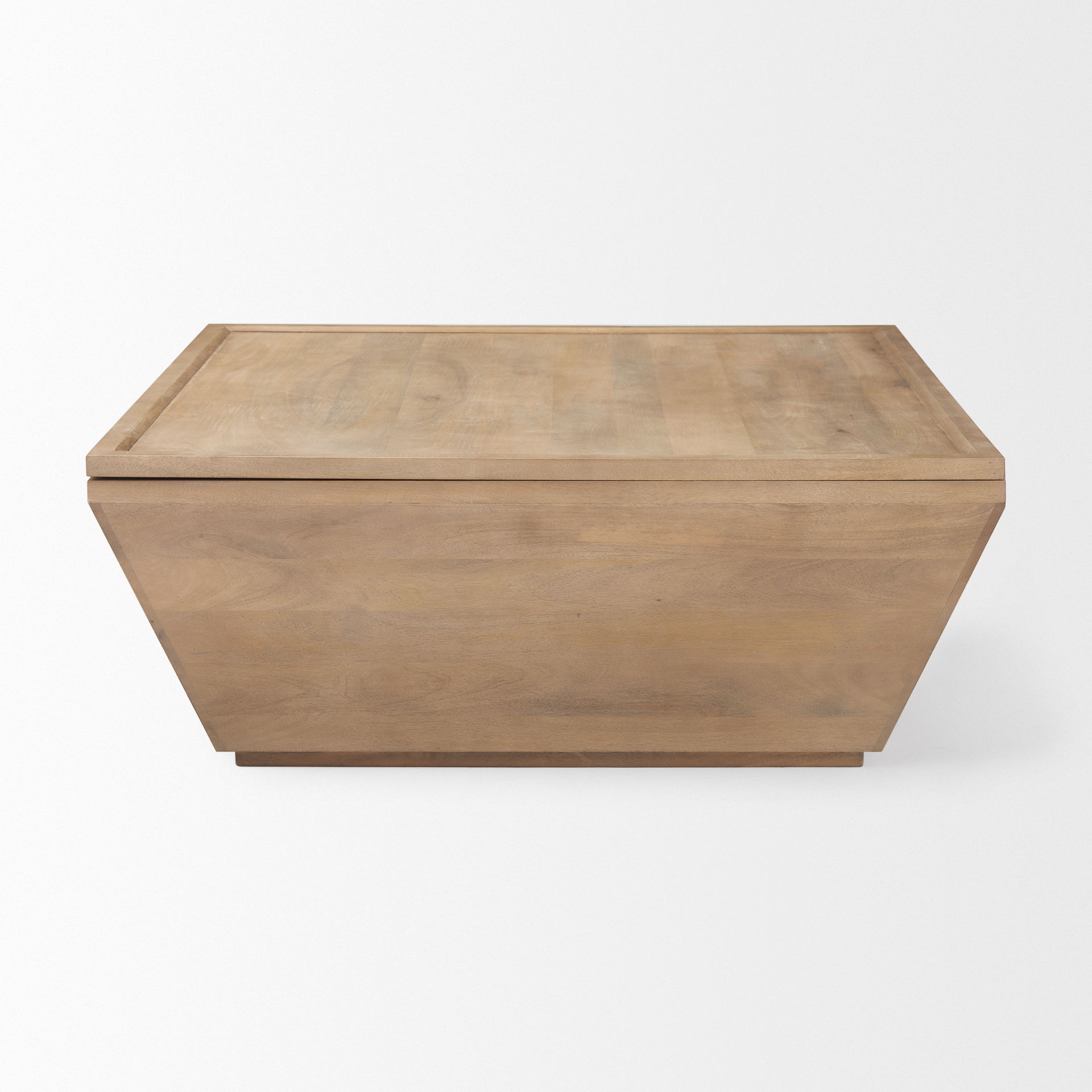 Wyatt  Brown Wood Angular Coffee Table, by Mercana, 41" length x 41" width x 16" height View 5