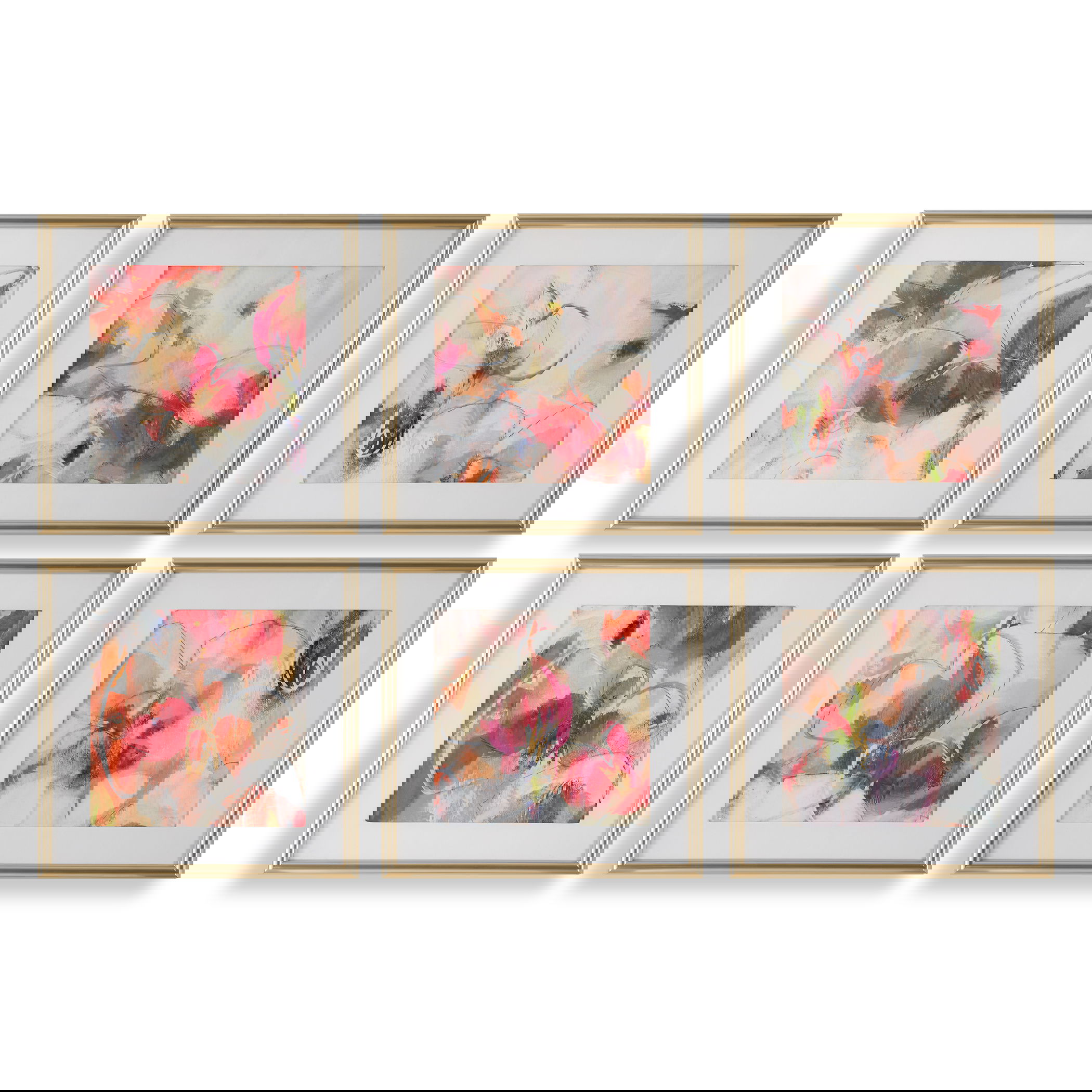 Fresh Start Red Abstract Prints, S/6 large image 