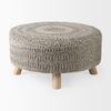 Bina  Dark Gray 4 Legged Wool Stool thumbnail 3