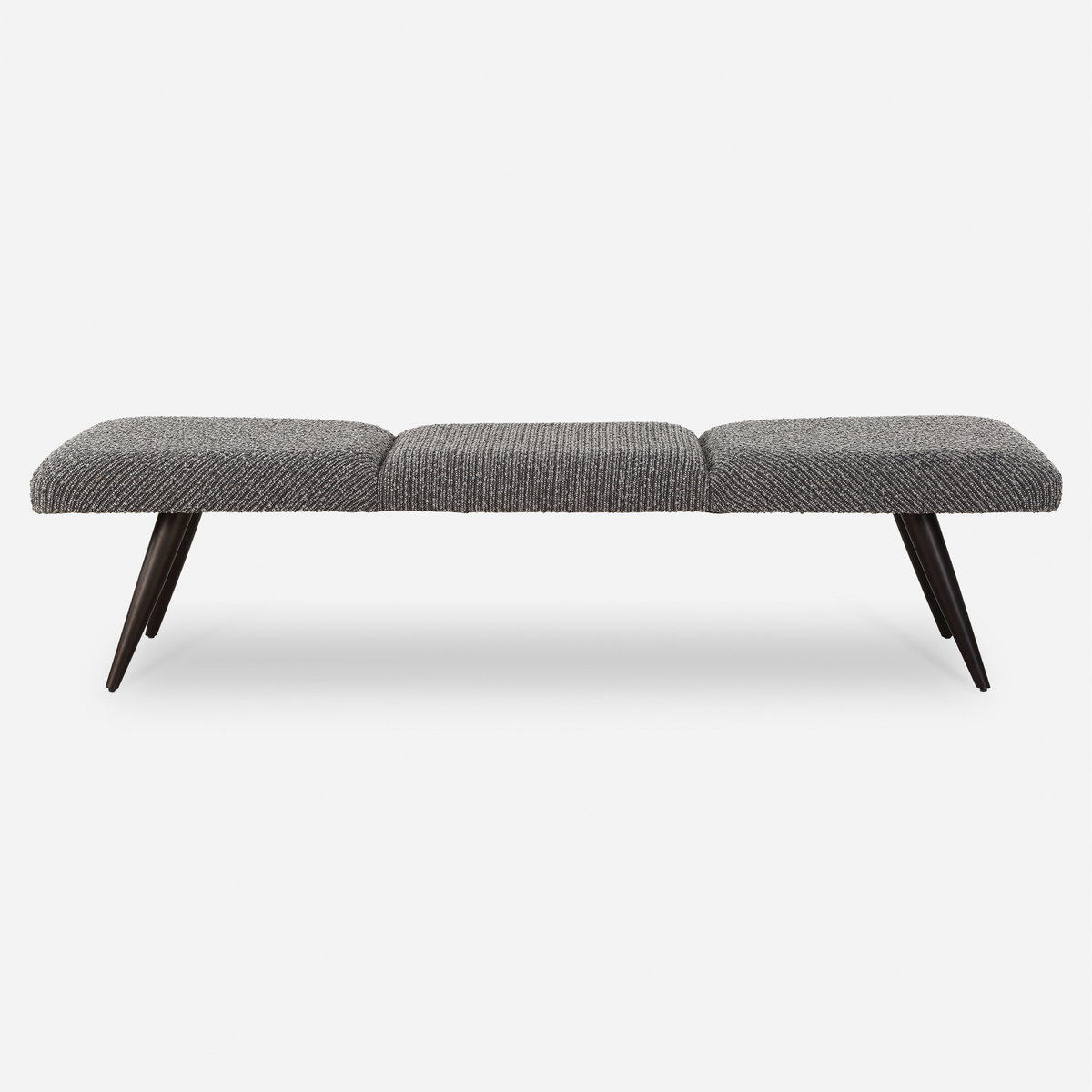 Bowtie Charcoal Fabric Bench, Benche by Uttermost, 72.5" width x 18" height x 20" depth View 1